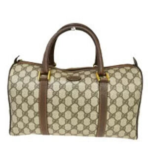 Gucci Handbag Boston GG Interlocking Brown Leather